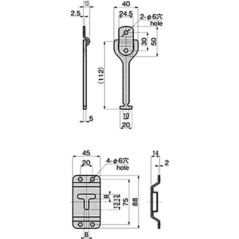 TAKIGEN Stainless Steel Door Holder Barrel Polishing, C-1898-A