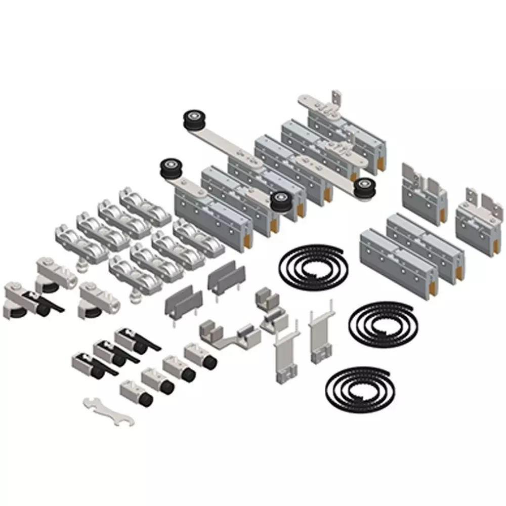 AIDO XL-C JS Gtass Tetescopic 2+2 Accessories Without Door Motion Aluminium Anodized 610-1200 mm Panel Width, XL-C 7216