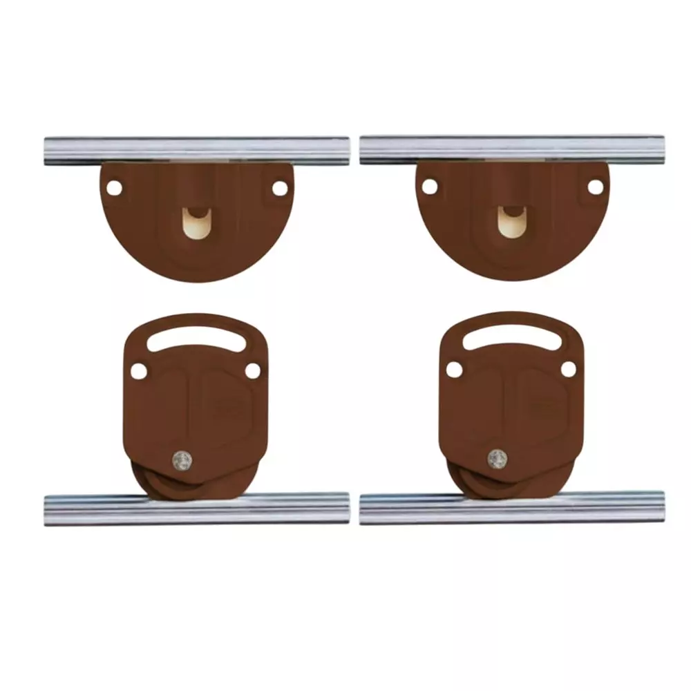 Ebco Sliding Cabinet Shutter Fitting Brown Finish and 12 Kg Per Set Load Capacity, SCF-1 (Set of 4)