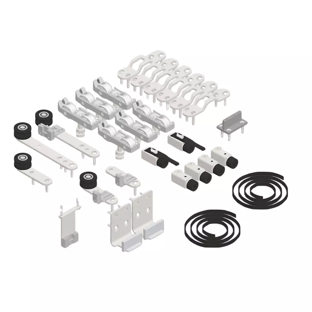 AIDO XL-C JS Wooden Tetescopic 0+3 Accessories Without Door Motion Aluminium Anodized 600-1200 mm Panel Width, XL-C 7207