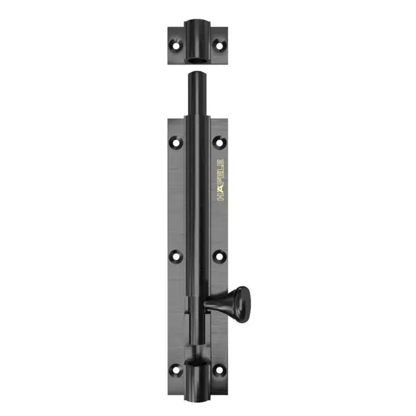 Hafele Brass Round Tower Bolt 10 mm Rod Diameter 457 mm Length Anthracite Finish, 911.81.678