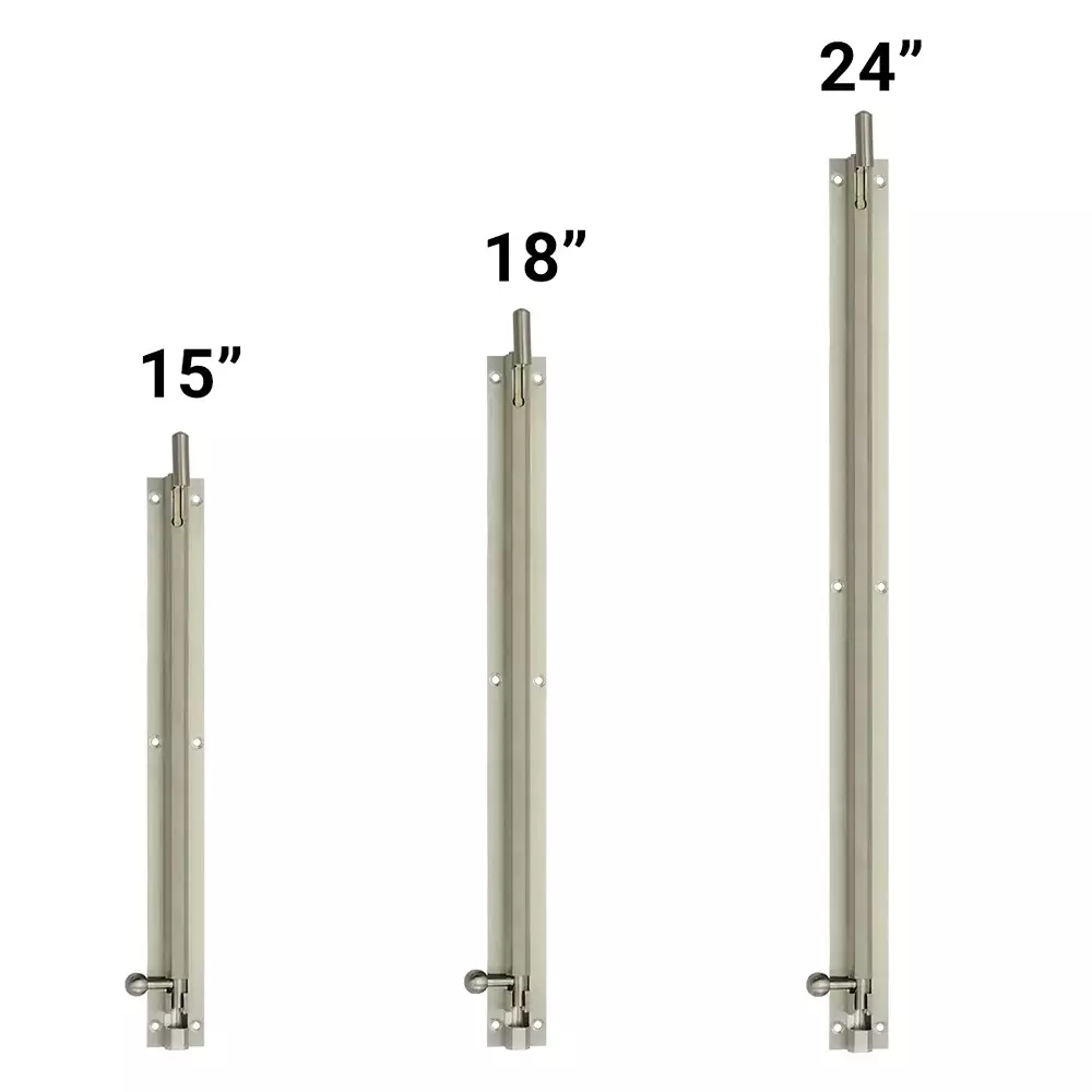 Magmus L Towerbolt Premium 600 mm (24 Inch) Brass Satin Silver Finish, 100852.05