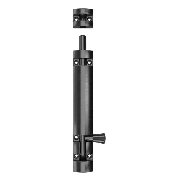 Hafele Brass Oval Tower Bolt 8 mm Rod Diameter 102 mm Length Anthracite Finish, 911.81.683
