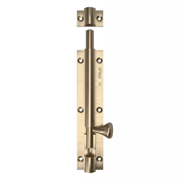 Hafele Brass Oval Tower Bolt 8 mm Rod Diameter 254 mm Length Antique Brass Finish, 911.81.697