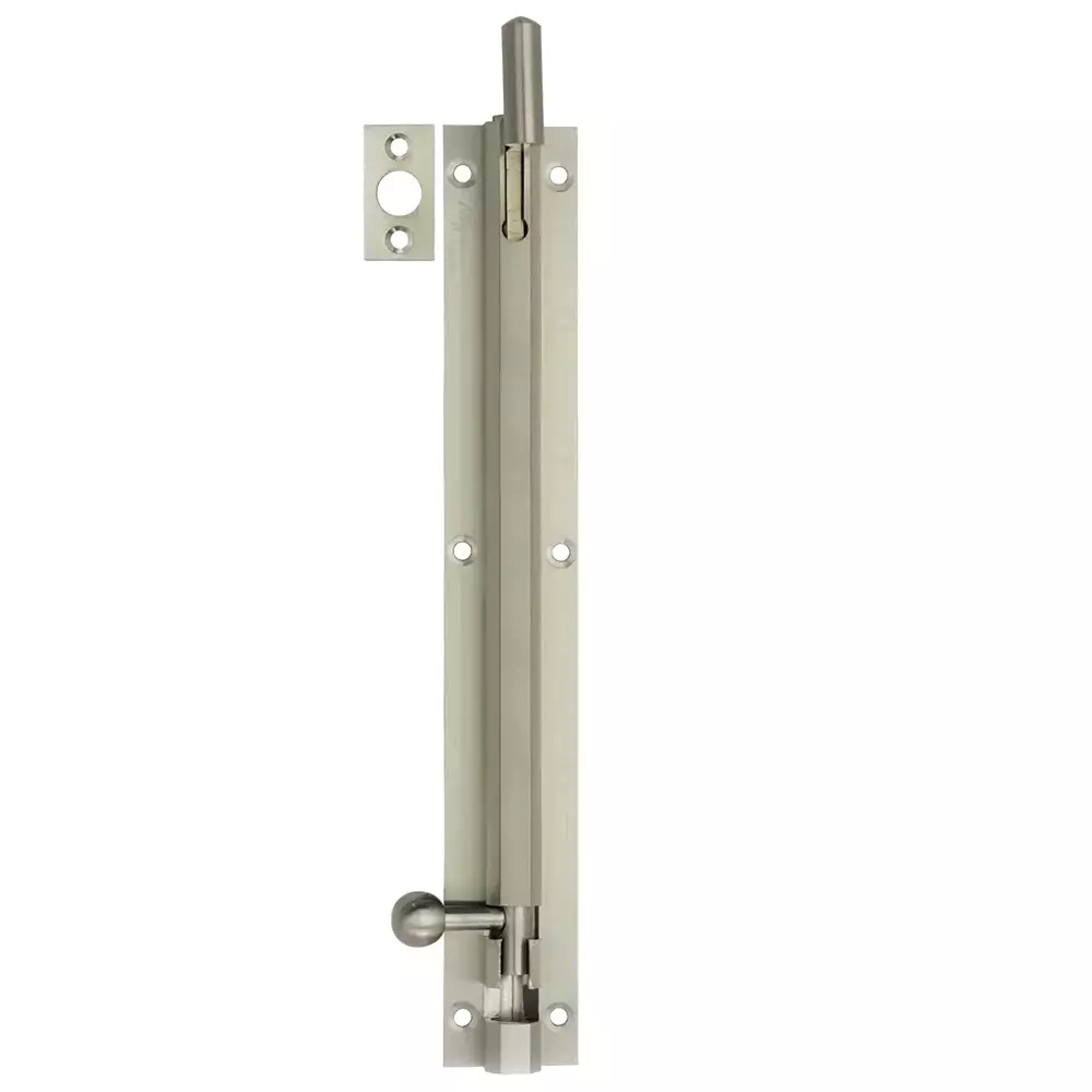 Magmus L Towerbolt Premium 250 mm (10 inch) Brass Satin Silver Finish, 100848.05