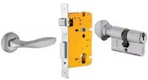 Dorset 60 mm Lever Handle Lock Set with Knob and Key Cylinder Patina ML ZA OR