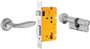 Dorset 60 mm Lever Handle Lock Set with Coin and Knob Cylinder Patina ML ZA OR