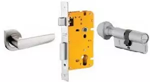 Dorset 60 mm Lever Handle Lock Set with Coin and Knob Cylinder Patina ML AMY OR