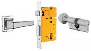 Dorset 60 mm Lever Handle Lock Set with Coin and Knob Cylinder Patina ML AI OR