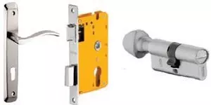 Dorset 70 mm Lever Handle Lock Set With Coin and Knob Cylinder Stainless Steel ML SER