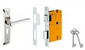 Dorset Lever Handle Lock Set With Mortise Lever Lock Silver Chrome HL ART