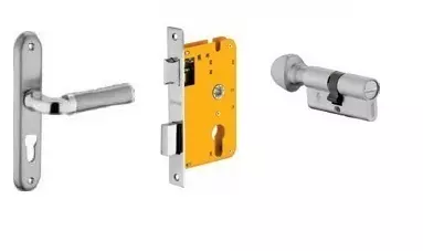 Dorset 60 mm Lever Handle Lock Set With Coin and Knob Cylinder Patina HL IP