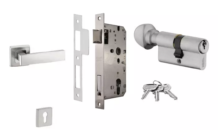 Dorset 60 mm Lock Set With Knob and Key Cylinder Stainless Steel ML PR OR