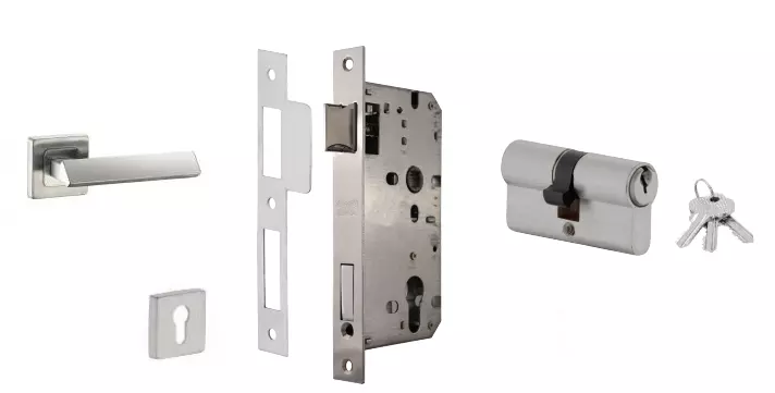 Dorset 60 mm Lock Set With Both Side Key Cylinder Stainless Steel ML EM OR