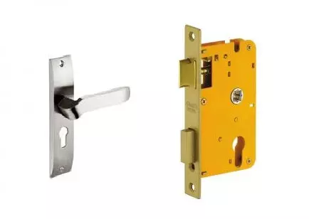 Dorset Lock Set With Lock Body and Without Cylinder Silver Chrome ML HALE