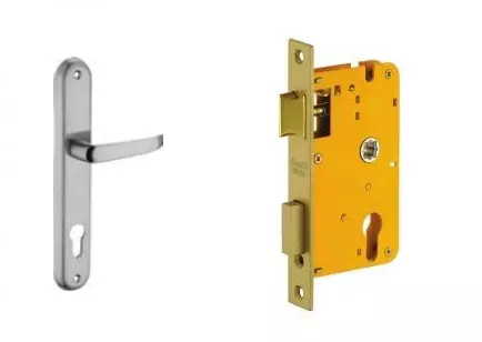 Dorset Lock Set With Lock Body and Without Cylinder Silver Chrome ML OS