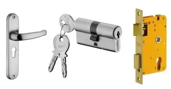 Dorset 60 mm Full Gold Lock Set With Both Side Key Cylinder HL 170