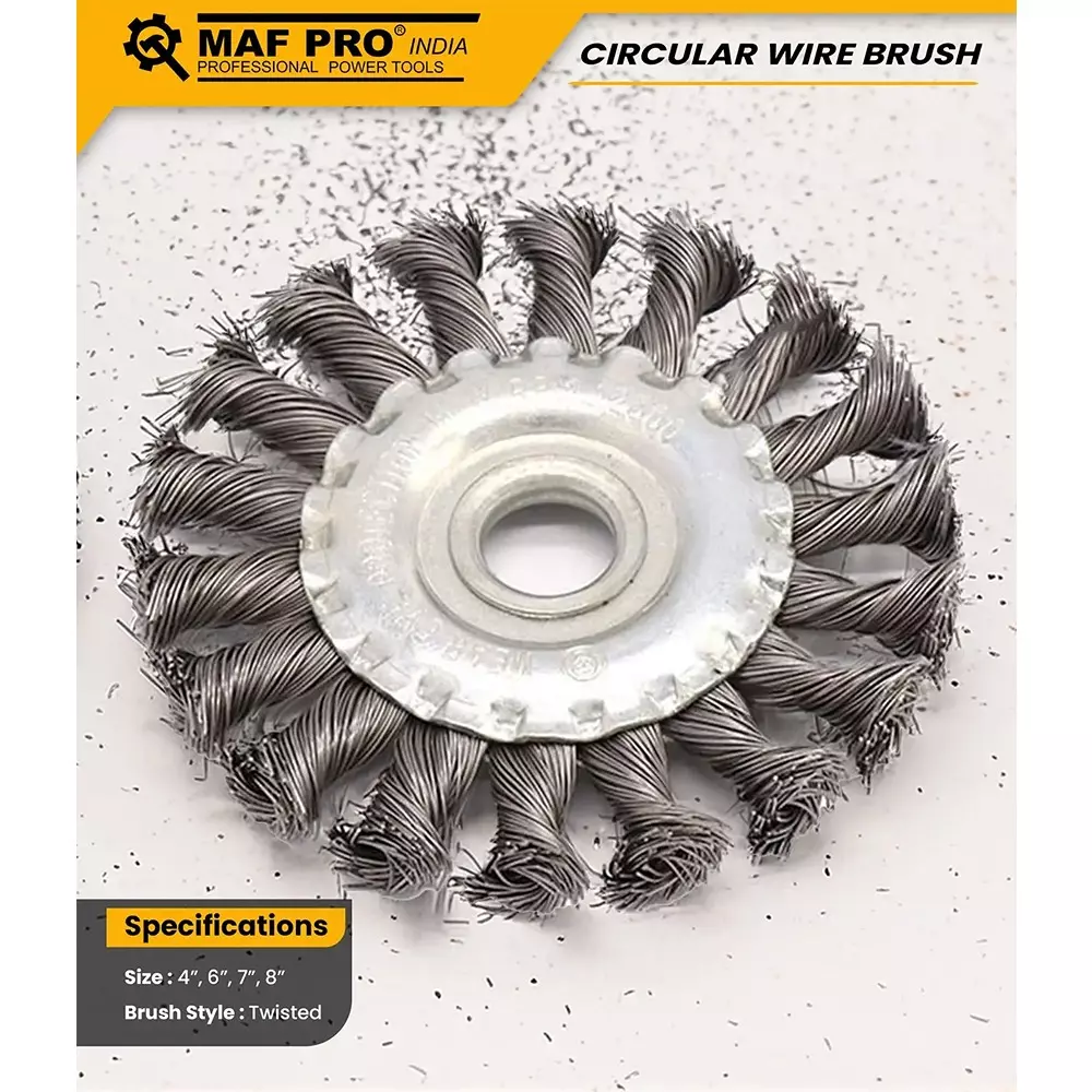 MAF PRO Air Brush Wire Grey Stainless Steel Rust Removing for Industrial Use, MPWB-8