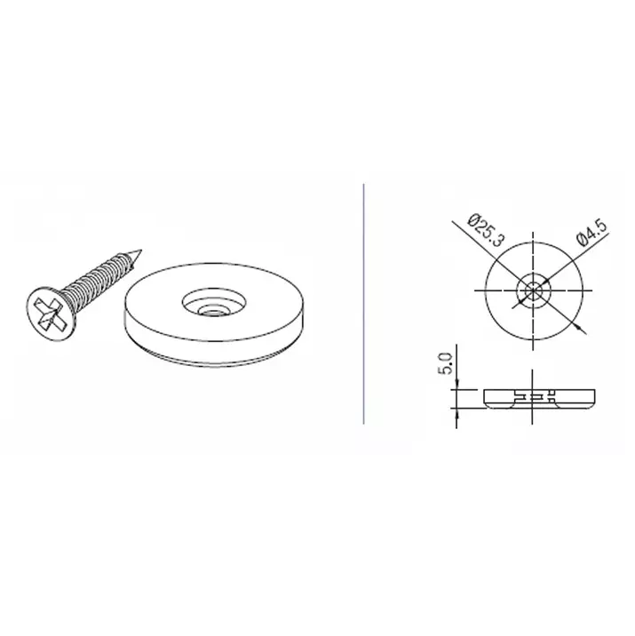 Ebco Plinth Bush Brown Finish, Size 25 mm Ideal for 25 mm & Above Board Thickness, PB25 (Pack of 10)