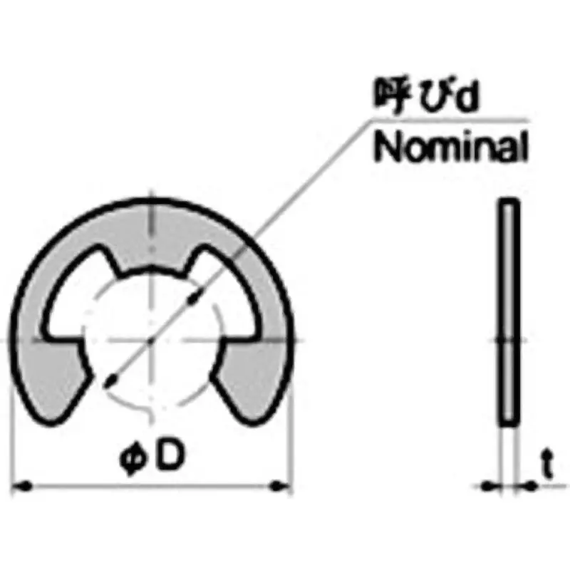 TAKIGEN Stainless Steel E Type Retaining Ring, B-1024-9(100pieces)