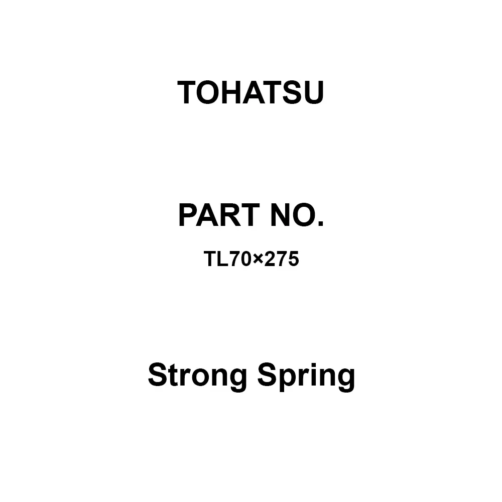 TOHATSU Strong Spring Light Load Type Silicon Chrome Steel 38.5 x 70 Diameter 275 mm Free Length, TL70×275