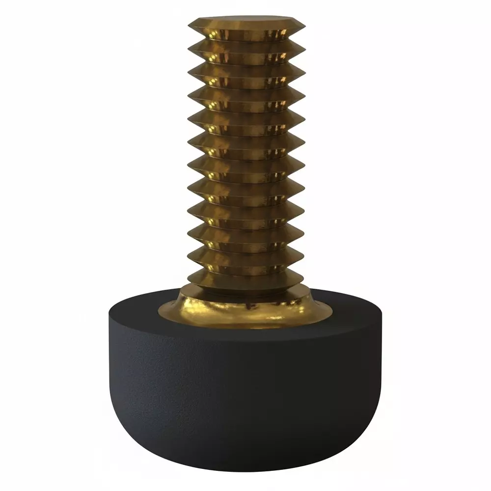 ESSENTRA COMPONENTS Threaded Stud Screw-On Bumper Rubber Black 5.1 mm Thickness, TB-4