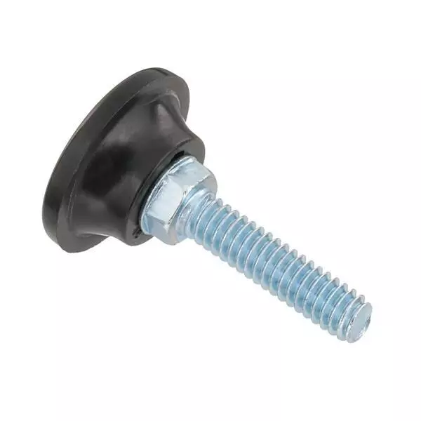 ESSENTRA COMPONENTS Stud Mount Leveling Feet Nylon Black, AFW2010A