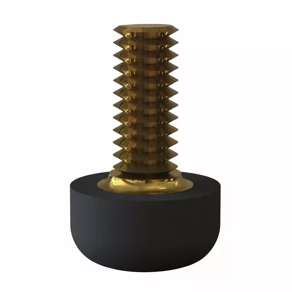 ESSENTRA COMPONENTS Threaded Stud Screw-On Bumper Rubber Black 5.1 mm Thickness, TB-1