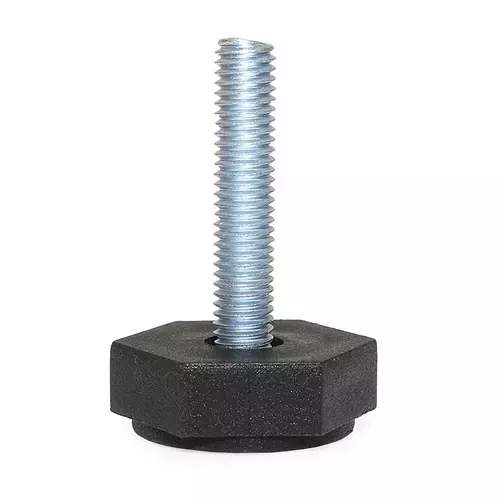 RS PRO Adjustable Foot M8 34 mm Polypropylene Zinc Plated Steel 38 mm, 199266 (Pack of 50 Pcs)