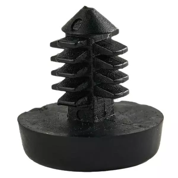ESSENTRA COMPONENTS Push Fit Rivet Foot Nylon 6.6 Black, FBR-1