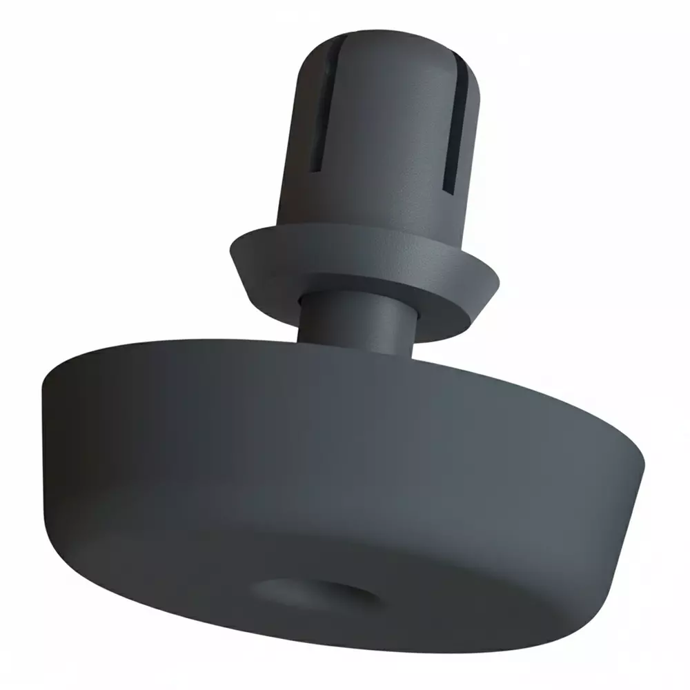 ESSENTRA COMPONENTS Snap Rivet Mount Thermoplastic Elastomer (TPE) 3.7 mm Mounting Hole Size Black, FSR-1