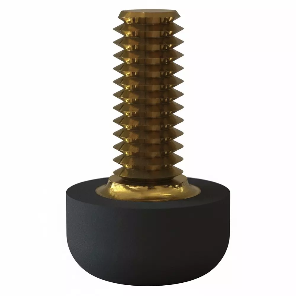 ESSENTRA COMPONENTS Threaded Stud Screw-On Bumper Rubber Black 5.1 mm Thickness, TB-2