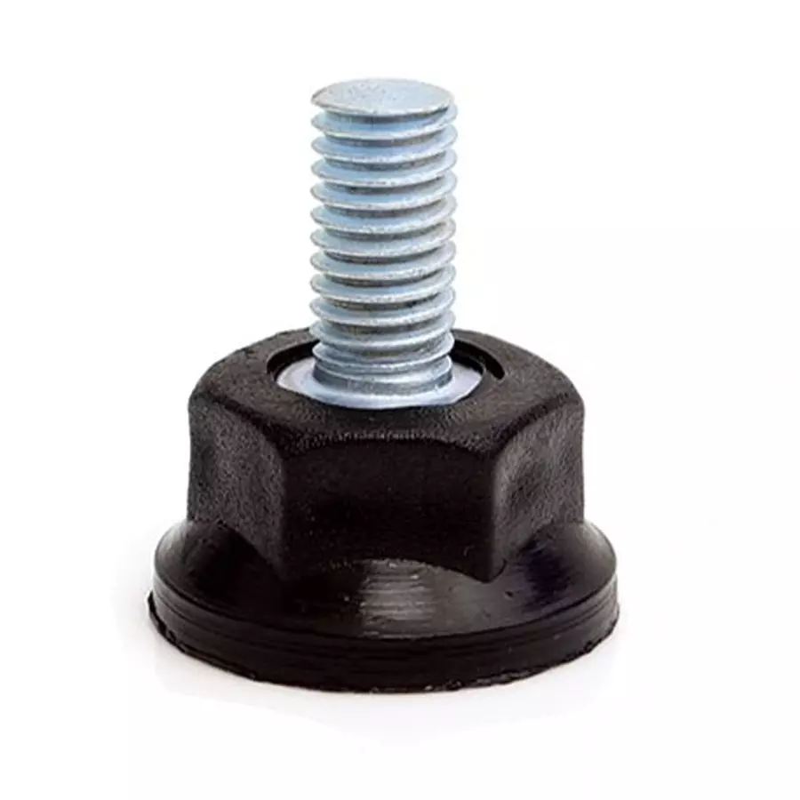 RS PRO Adjustable Foot M8 25 mm Polypropylene Zinc Plated Steel 24 mm, 188930 (Pack of 50 Pcs)