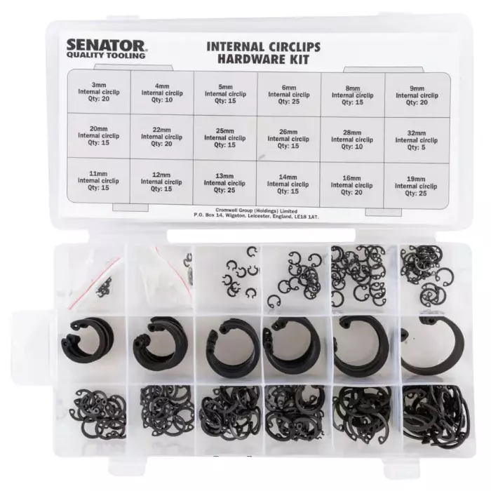 Senator Internal Circlips Hardware Kit Black 300 Pcs, SEN6154520K