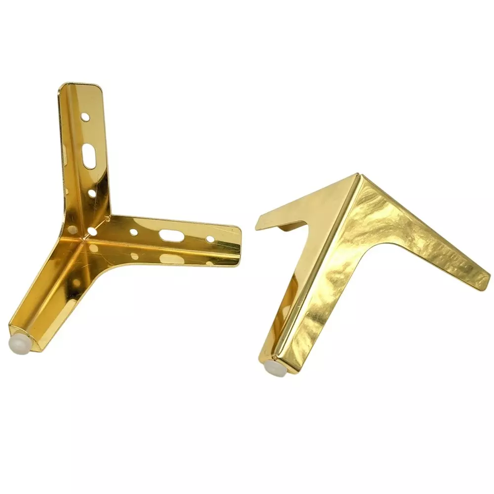 Ebco Sofa Leg 1 Brushed Gold Finish, Size 120x120x130x1.8 mm, SL1-13-BG (Set of 4)