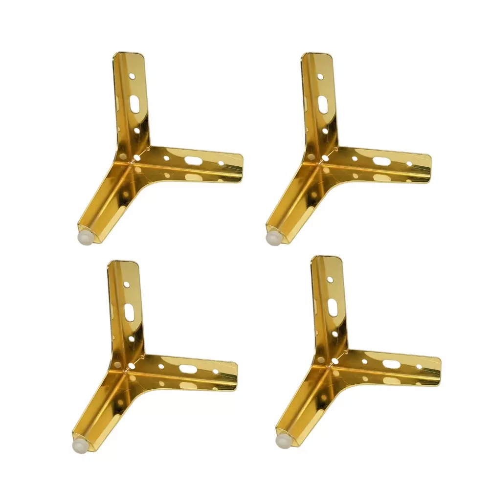 Ebco Sofa Leg 1 Brushed Gold Finish, Size 120x120x100x1.8 mm, SL1-10-BG (Set of 4)