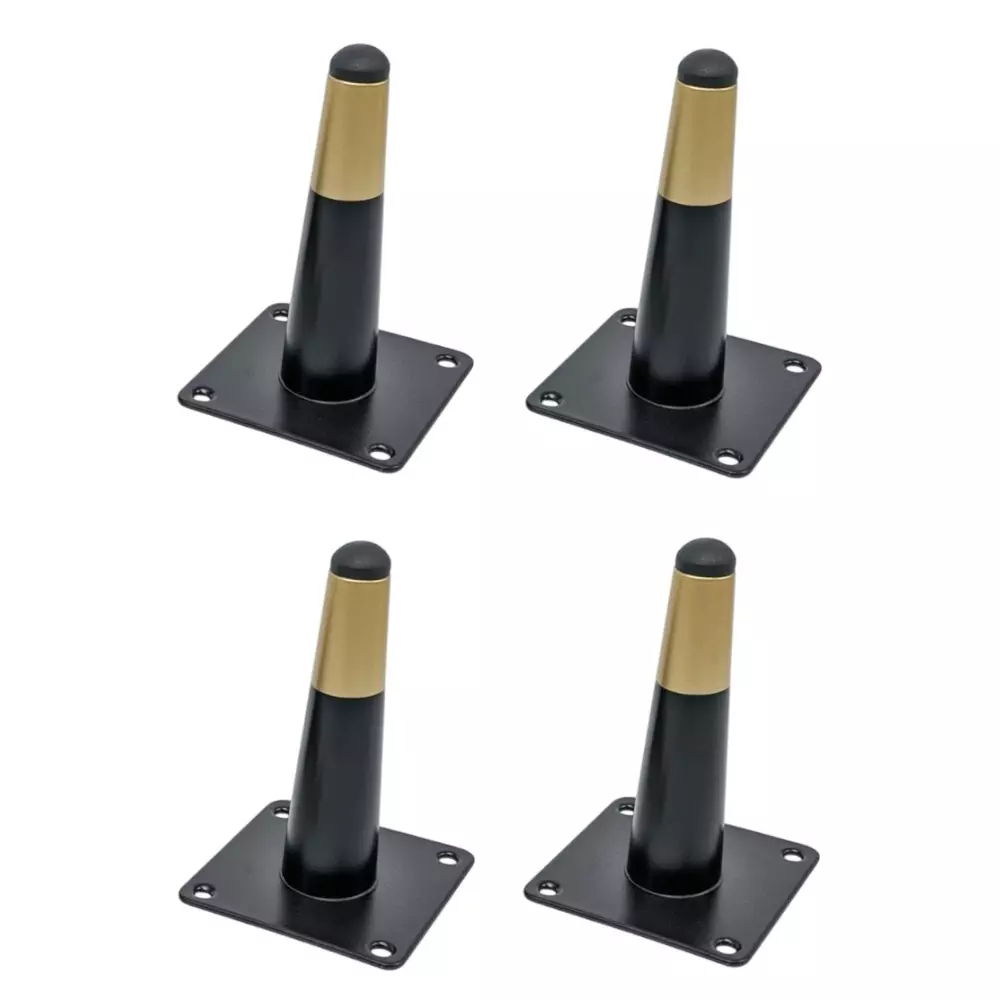 Ebco Sofa Leg 3 Black with Gold Finish, Size 120 mm, SL3-12-BL (Set of 4)