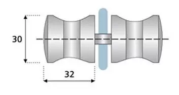 Ozone ODK-1 PSS Stainless Steel Glass Door Knob