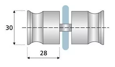 Ozone ODK-2 PSS Stainless Steel Glass Door Knob