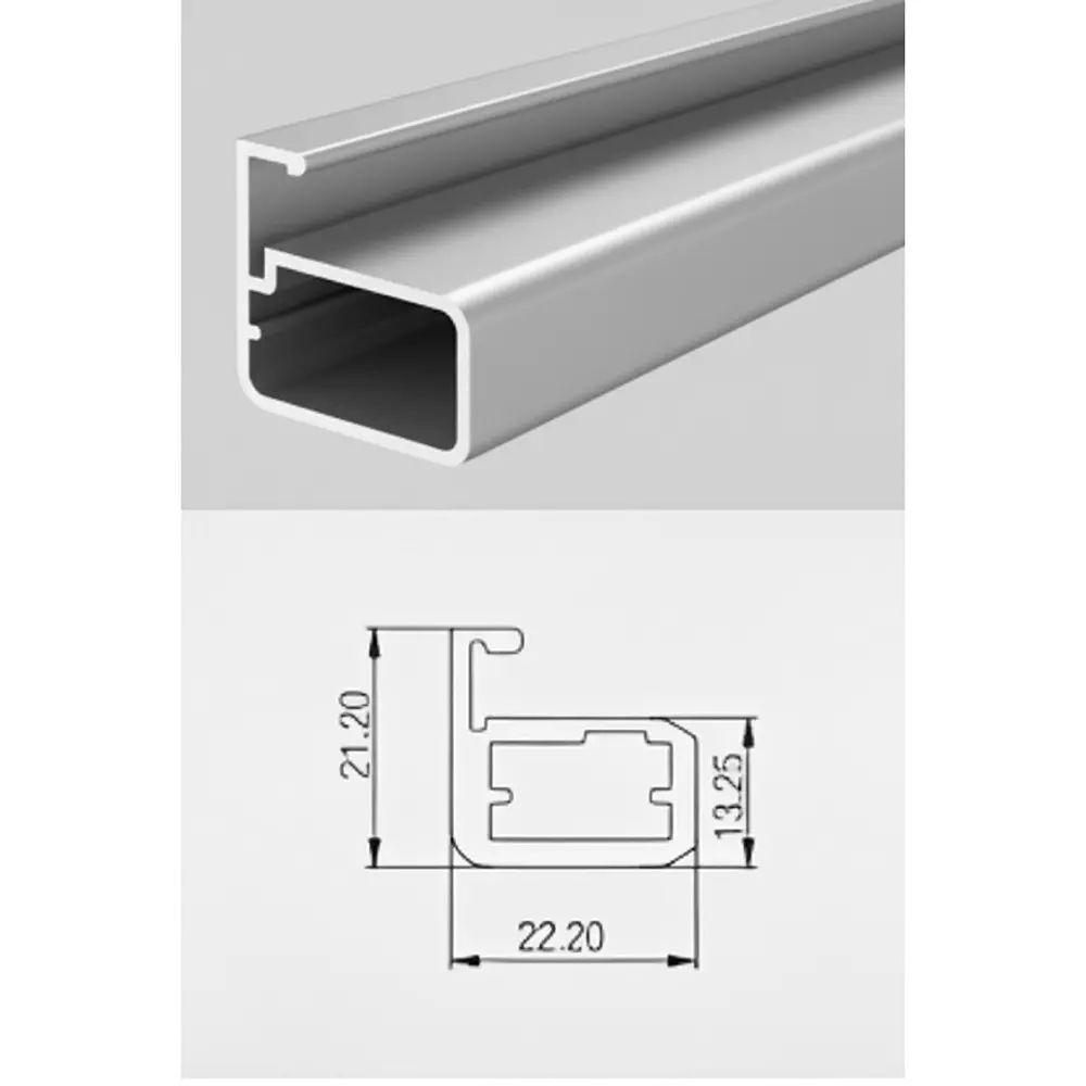 Ebco Aluminium Frame for Hinge, Aluminium Profile 3D, Anodised Black Finish, Length 3.66 m, HAP-4-22-36-AB