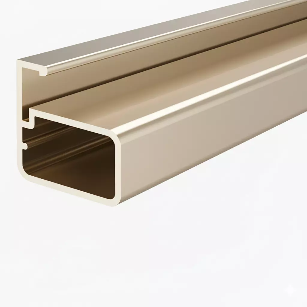 Ebco Aluminium Frame for Hinge, Aluminium Profile 3D, Champagne Finish, Length 3.66 m, HAP-4-22-36-CH