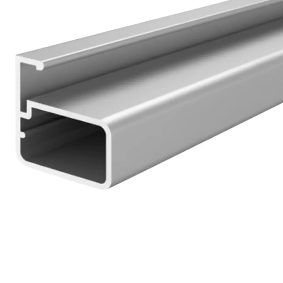 Ebco Aluminium Frame for Hinge, Aluminium Profile 3D, Anodised Silver Finish, Length 2.44 m, HAP-4-22-2-AS