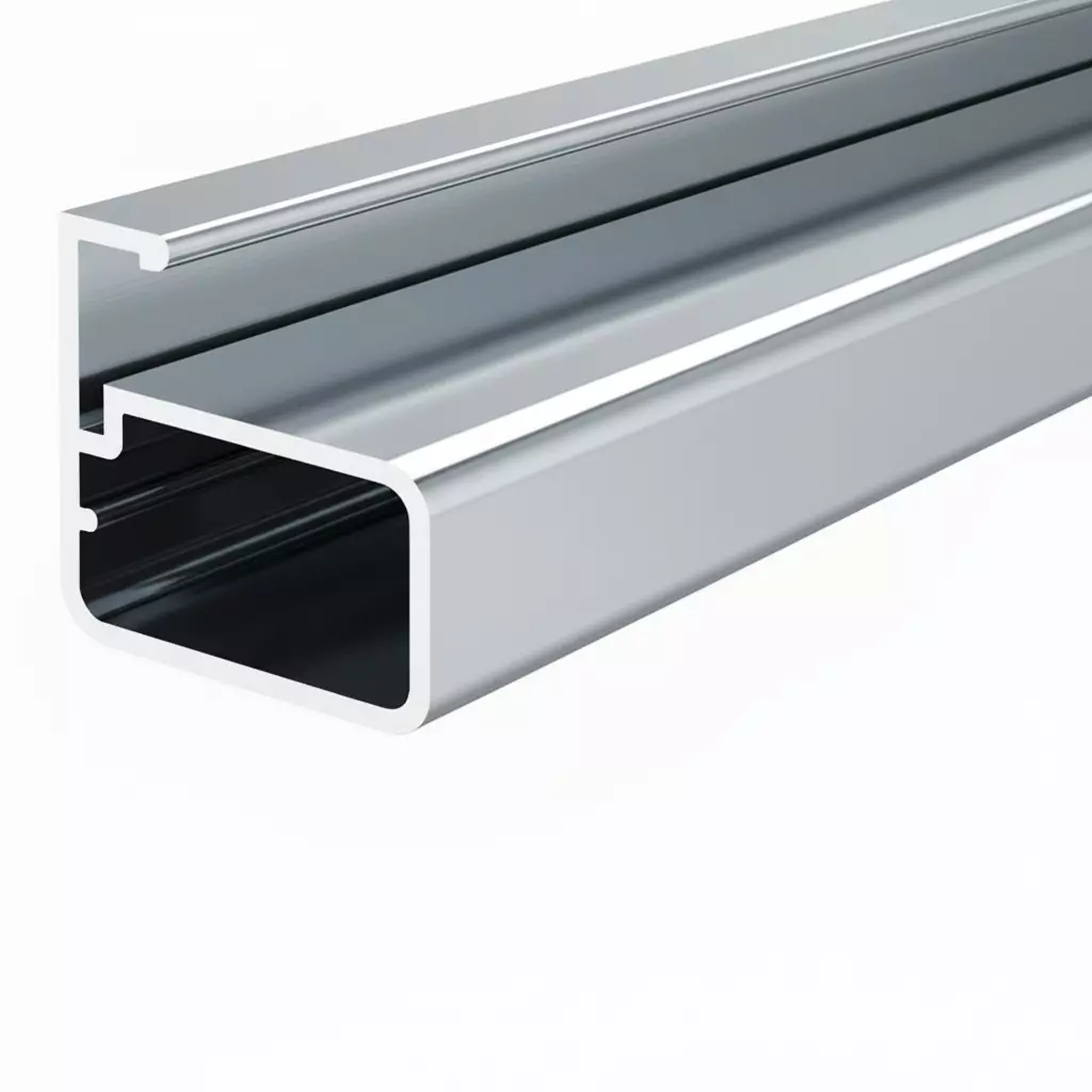 Ebco Aluminium Frame for Hinge, Aluminium Profile 3D, Chrome Plated Finish, Length 2.44 m, HAP-4-22-2-CP