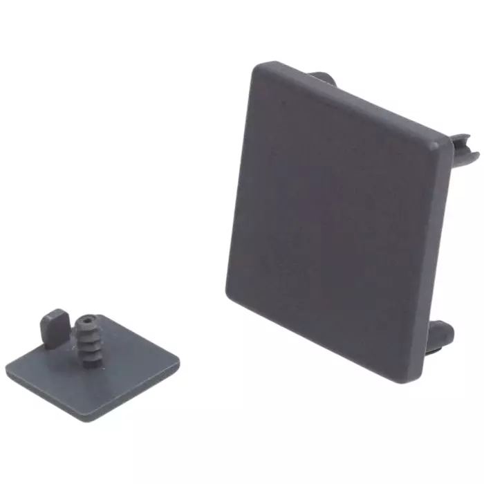 FlexLink Grey Rectangular End Cap 44 mm 88 mm Strut Profile 11 mm Groove, XCBE 44X88 (Pack of 10)