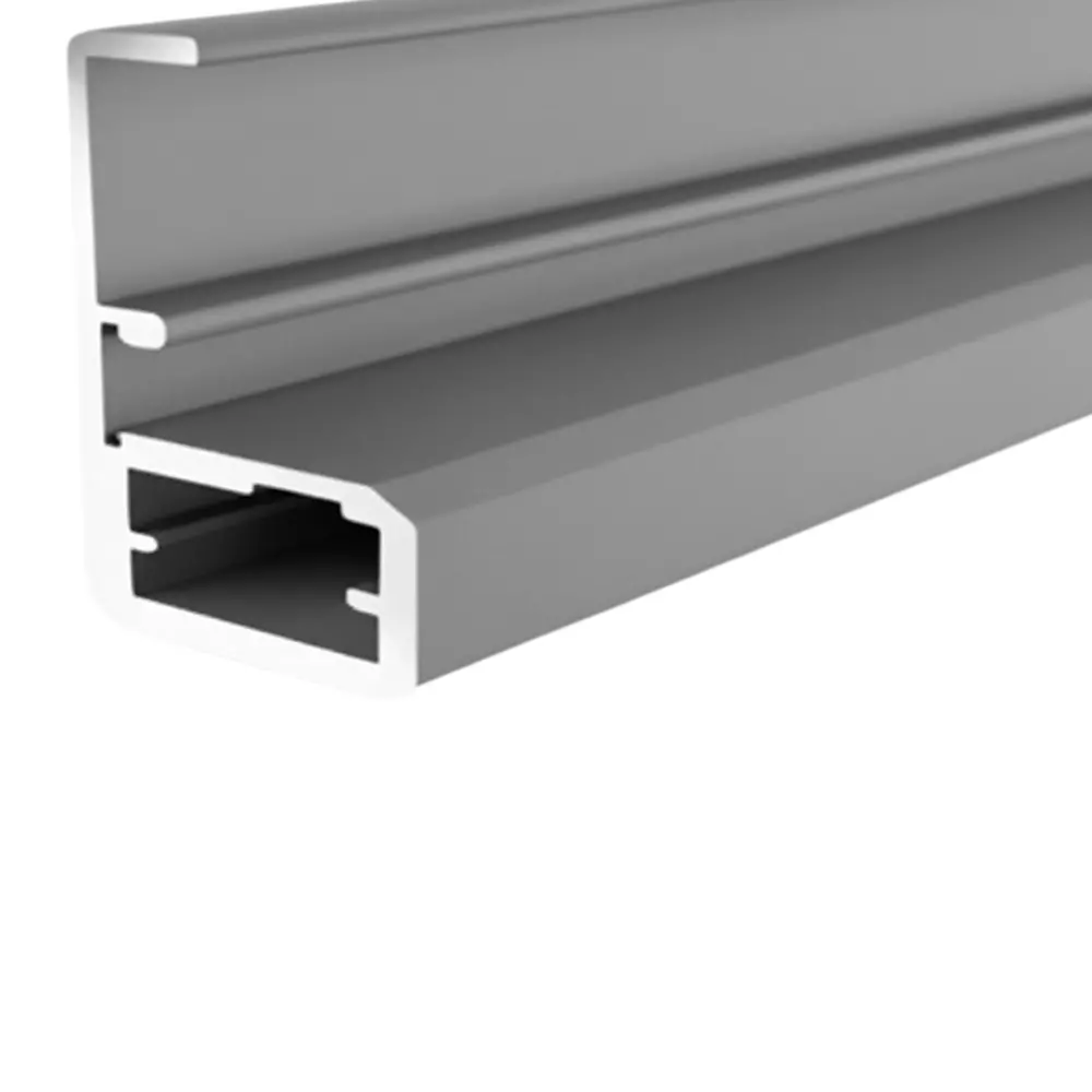 Ebco Aluminium Frame With Handle for Hinge, Aluminium Profile 3D, Anodised Silver Finish, Length 2.44 m, HAP-4-22H-2-AS
