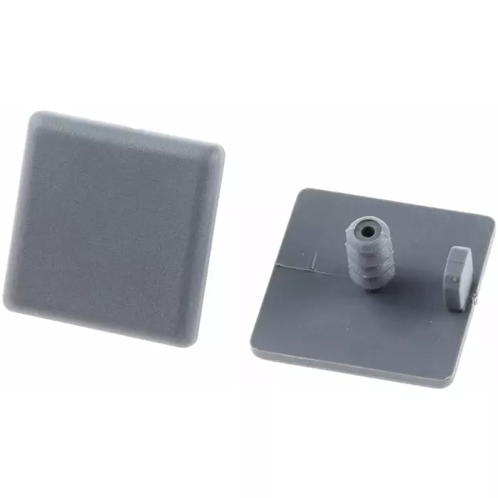 FlexLink Grey Square End Cap 22 mm Strut Profile 5.5 mm Groove, XDBE 22 L (Pack of 10)
