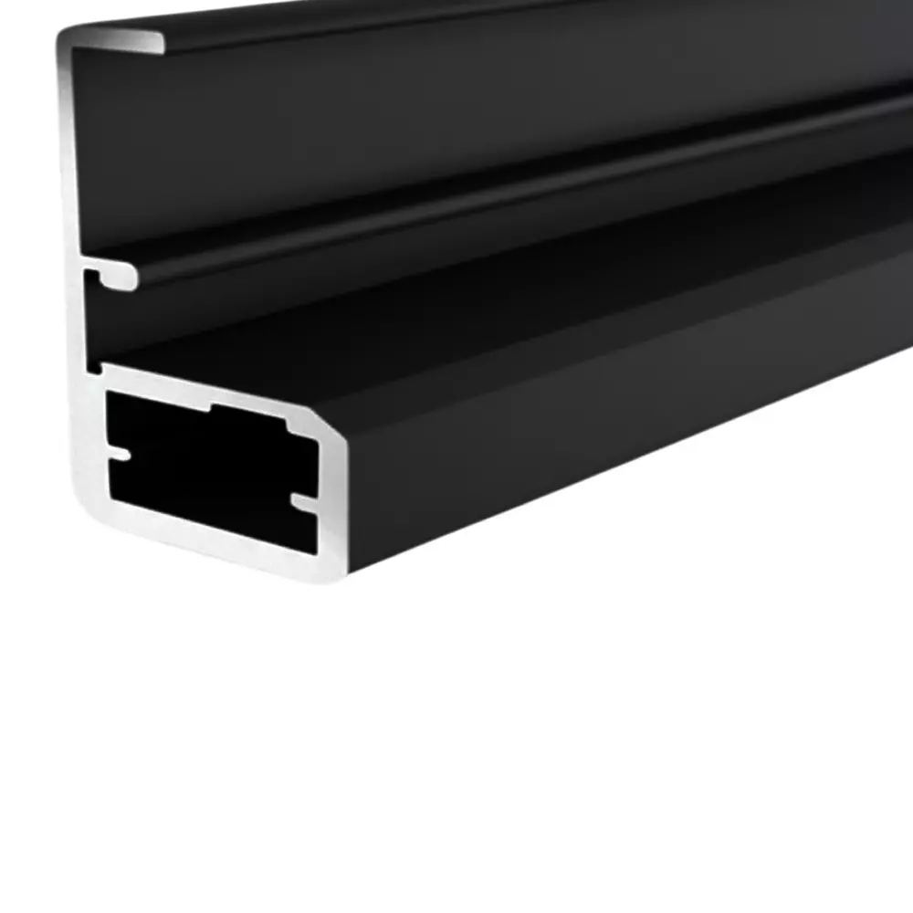 Ebco Aluminium Frame With Handle for Hinge, Aluminium Profile 3D, Anodised Black Finish, Length 2.44 m, HAP-4-22H-2-AB