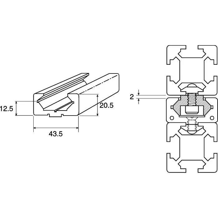 FlexLink Silver Aluminium, XCLP 3X44