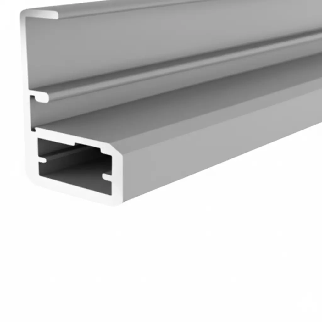 Ebco Aluminium Frame With Handle for Hinge, Aluminium Profile 3D, Brushed Aluminium Finish, Length 3.66 m, HAP-4-22H-36-BA