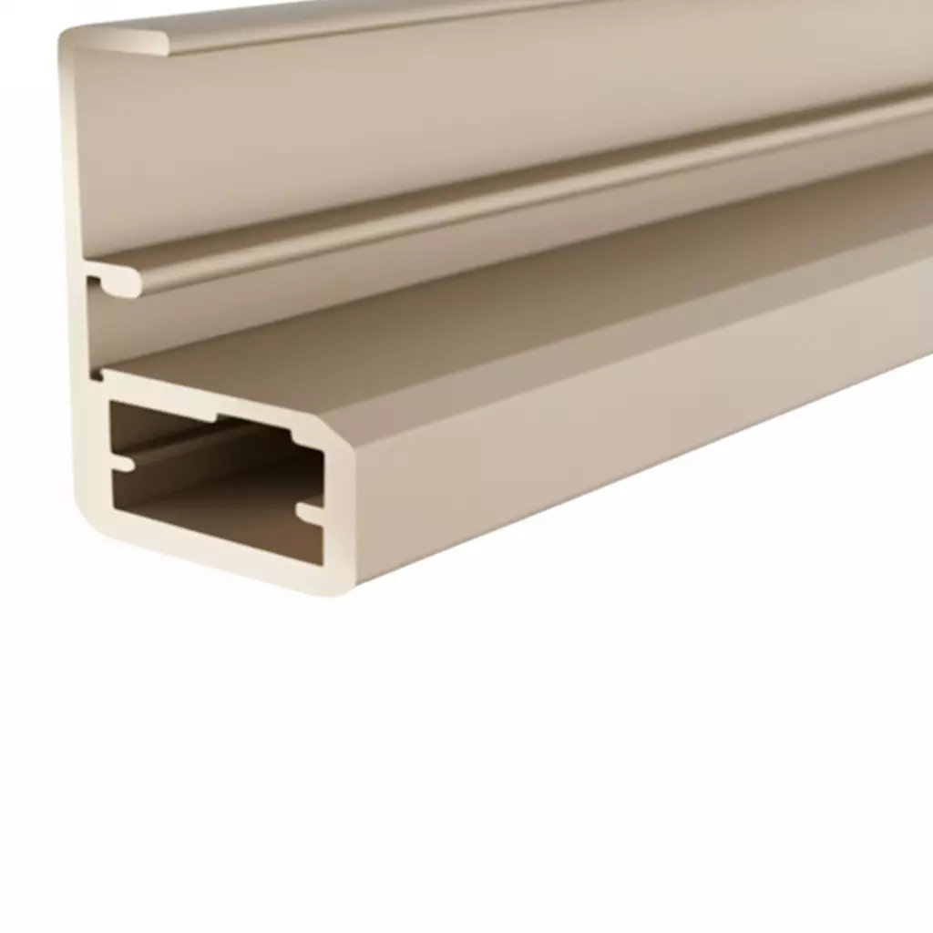 Ebco Aluminium Frame With Handle for Hinge, Aluminium Profile 3D, Champagne Finish, Length 3.66 m, HAP-4-22H-36-CH